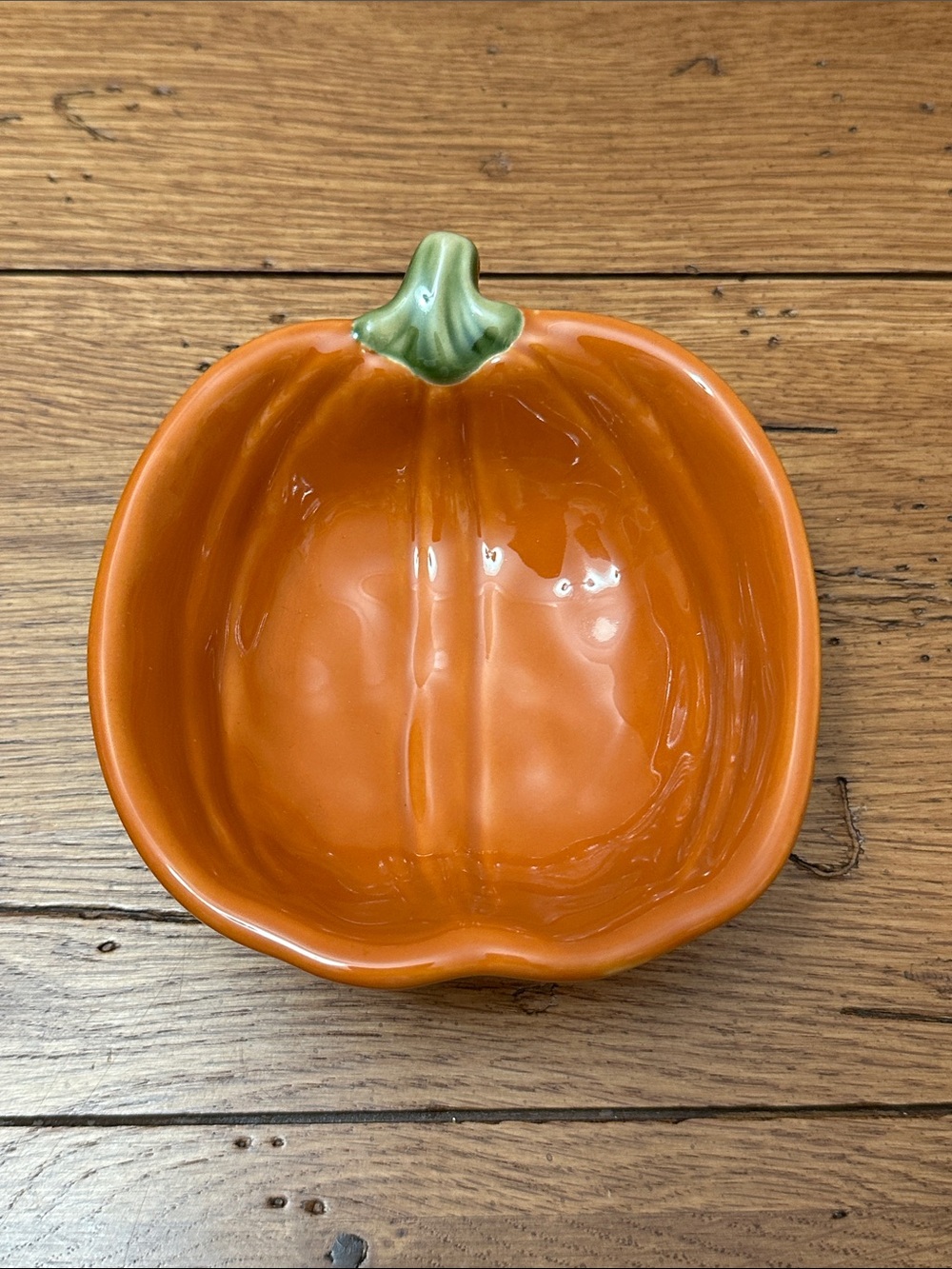 Orange Ceramic Pumpkin Small Bowl - Decorative Holiday Serveware